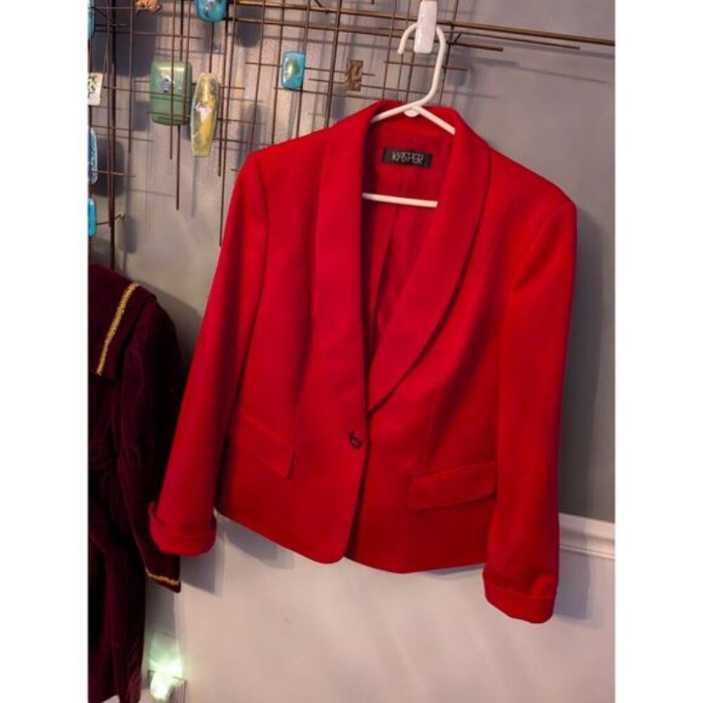 KASPER Women's Blazer - Red Size 12.